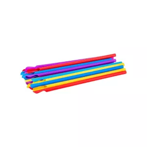 Paille cuillère 20cm-6mm couleurs assorties (11D01)